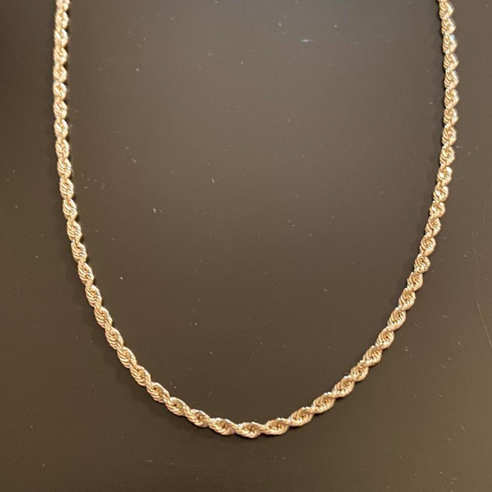 Solid Real 10k Gold Rope Chain 18in 3mm