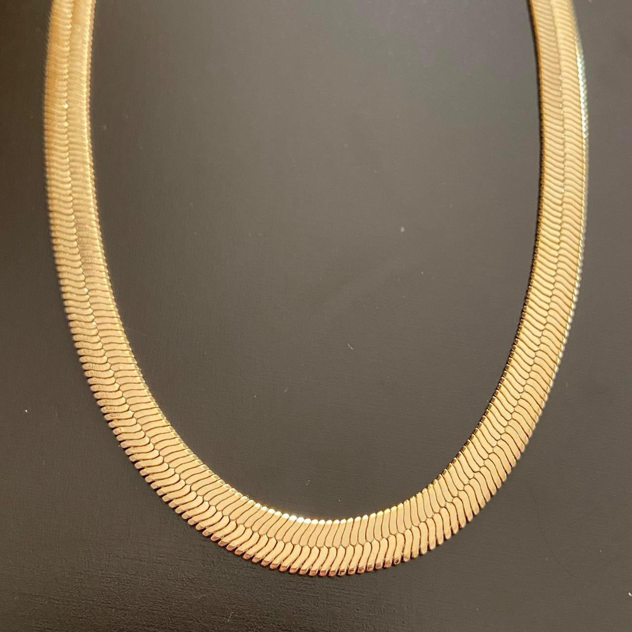 14k Gold Layered Herringbone Chain 20in 6mm