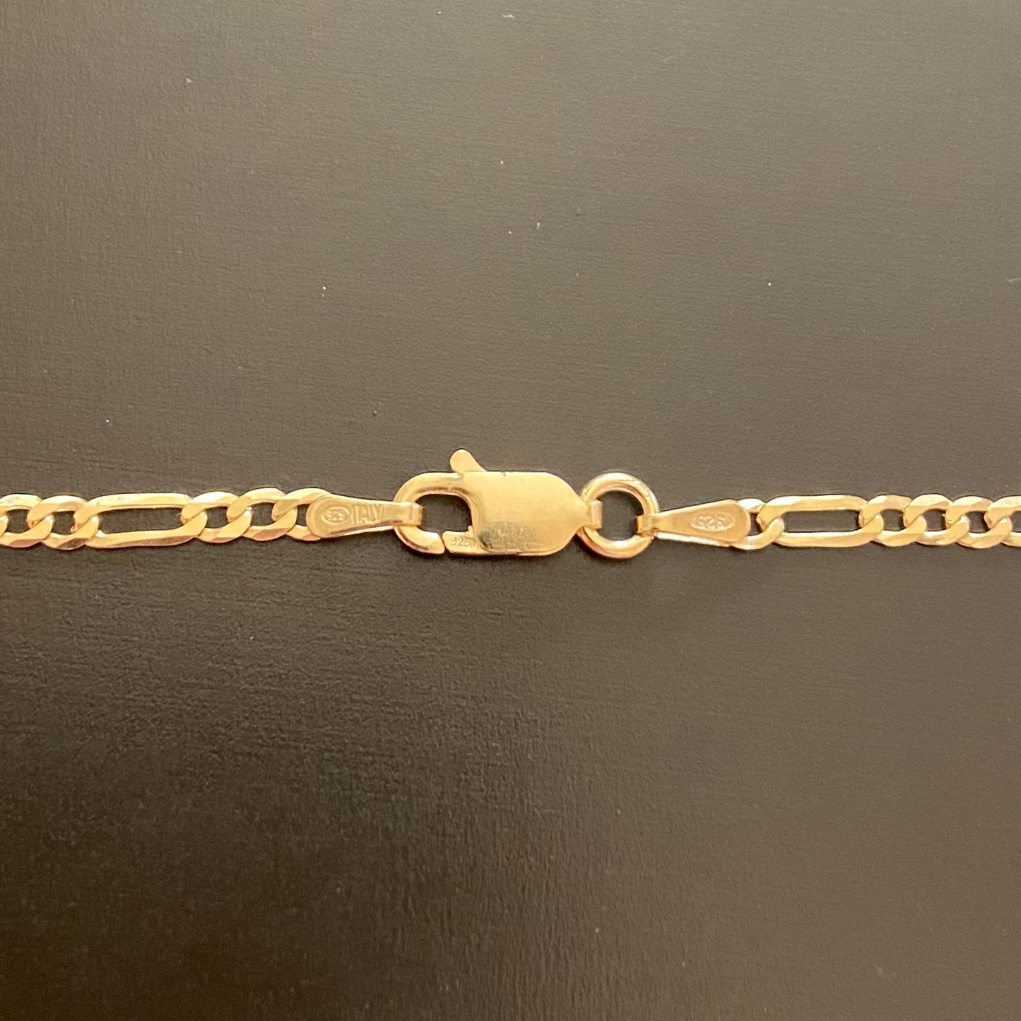 14k Gold Vermeil Figaro Chain 18in 2mm