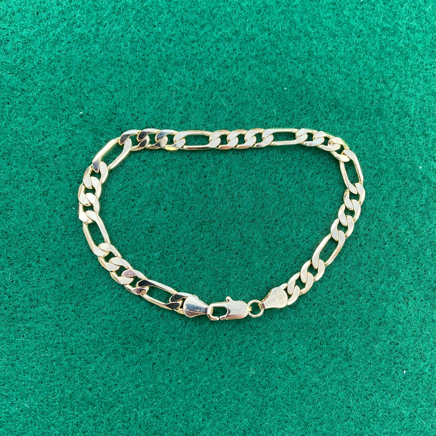 14k Gold Layered Figaro Bracelet 8in 6mm
