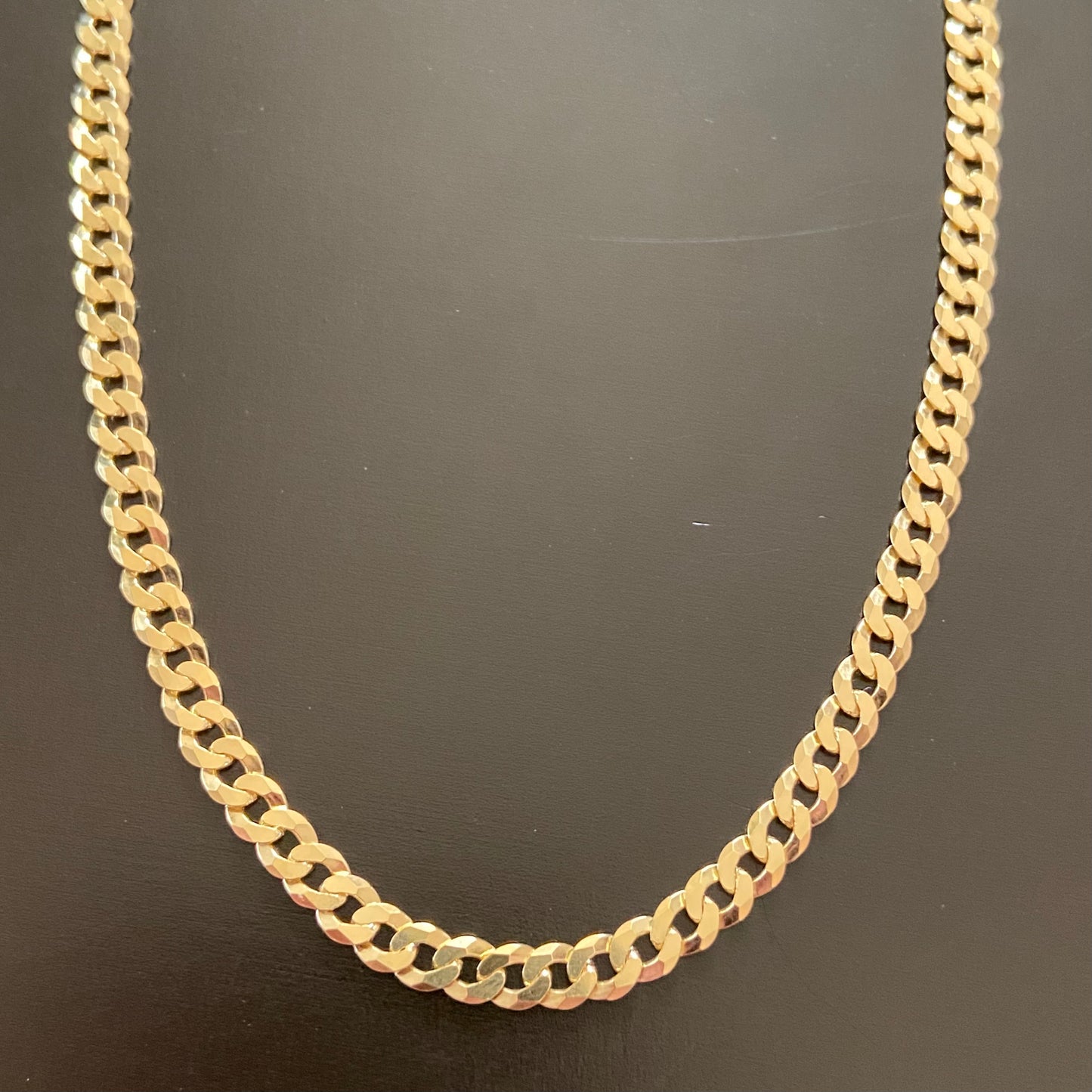 14k Gold Vermeil Flat Curb Chain 4mm 18in