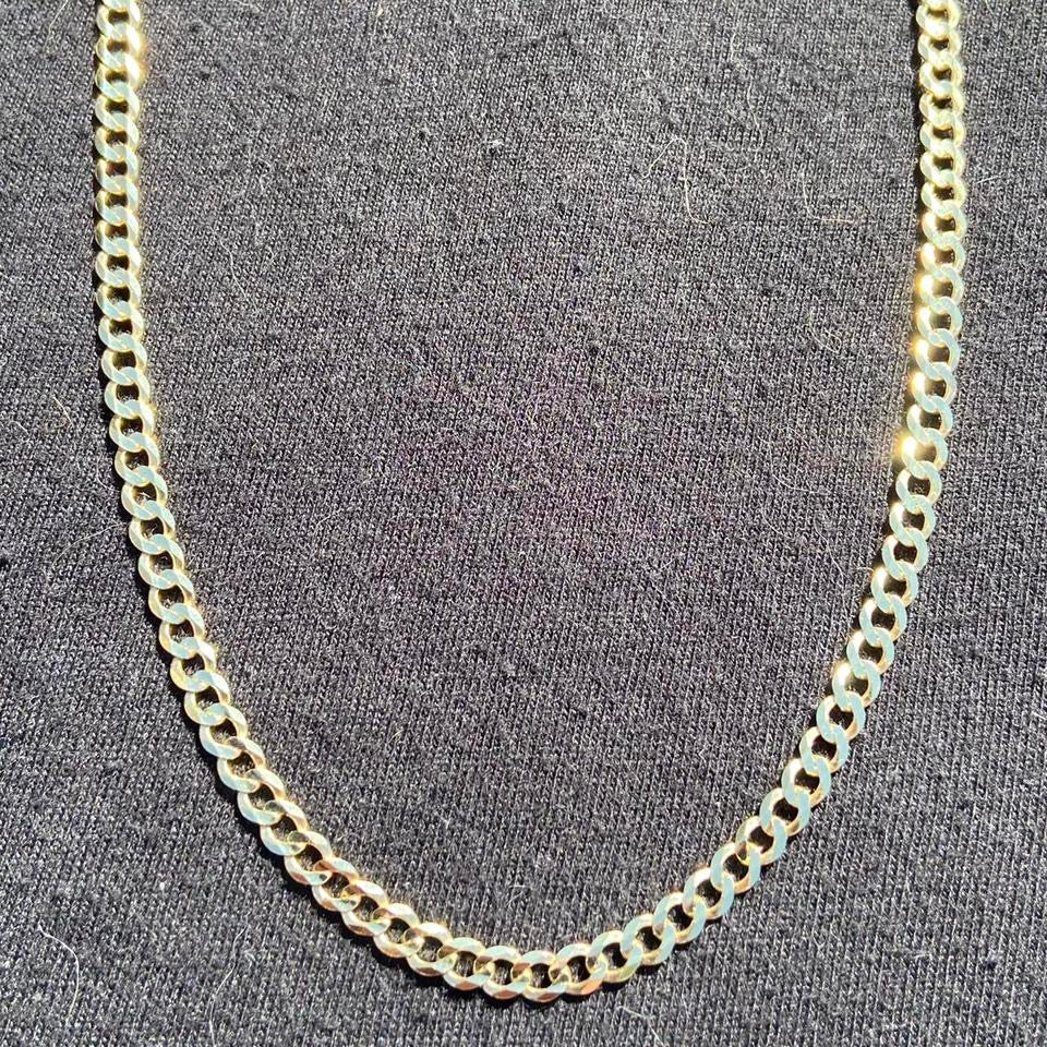Solid Real 14k Gold Cuban Link Chain 18in 3mm