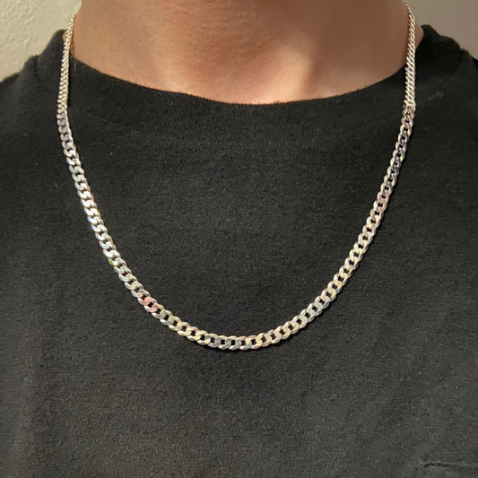 Solid Silver Cuban Chain 20in 4mm