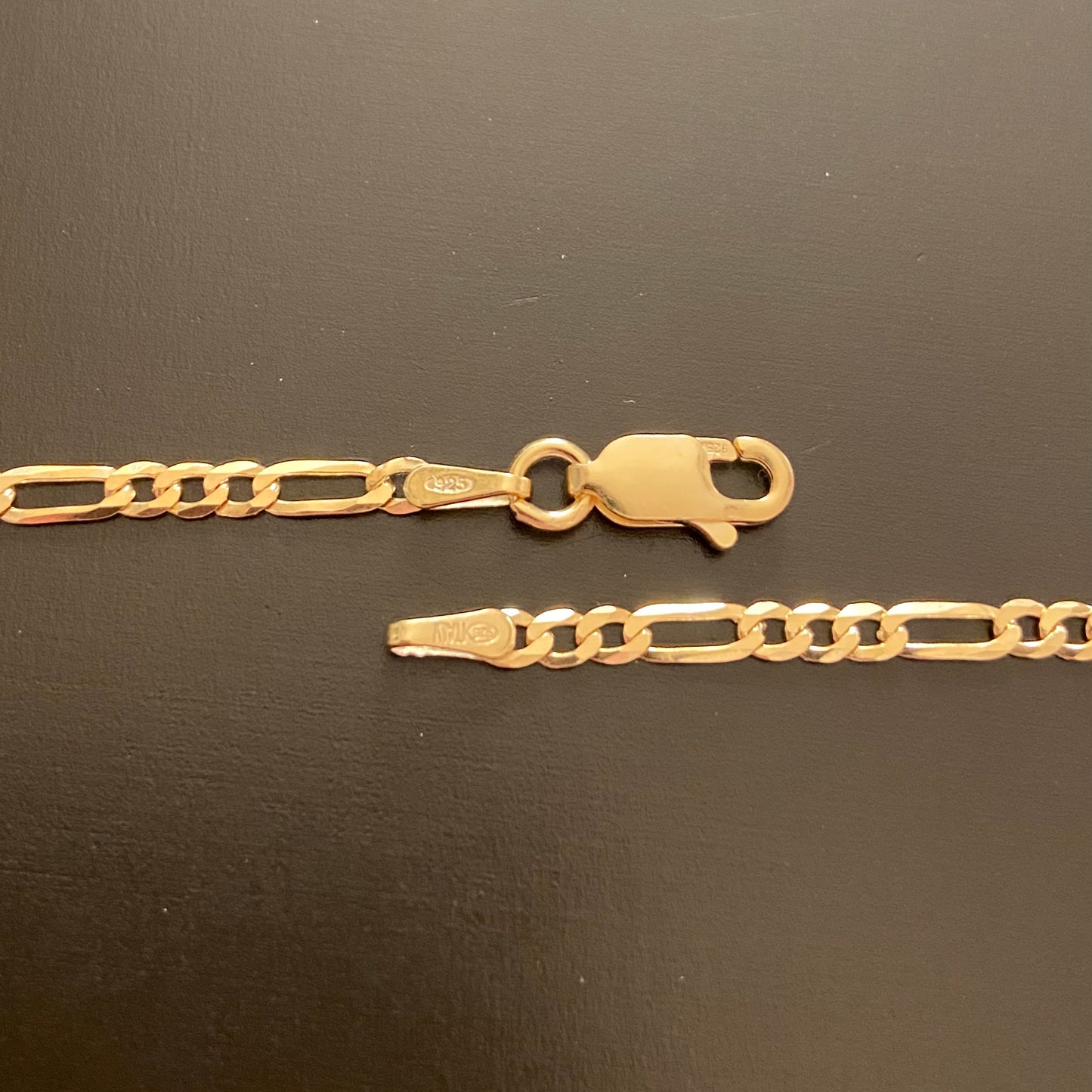 14k Gold Vermeil Figaro Chain 18in 2mm