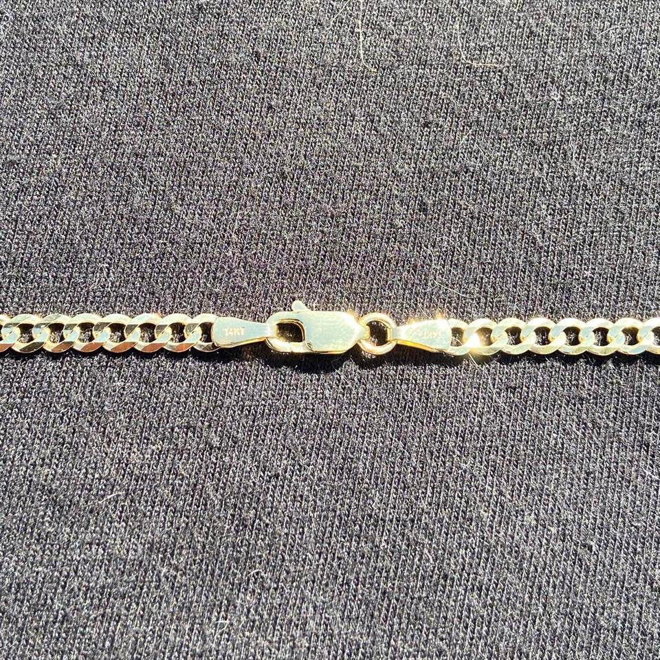 Solid Real 14k Gold Cuban Link Chain 20in 3mm