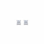 Real Solid 925 Silver Princess Cut CZ Studs 4mm