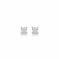 Real Solid 925 Silver Princess Cut CZ Studs 5mm