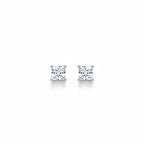 Real Solid 925 Silver Princess Cut CZ Studs 5mm