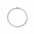 Real Solid 925 Silver Rope Bracelet 3mm 8in