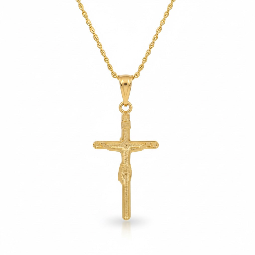 14k Gold Vermeil Chain and Cross Set