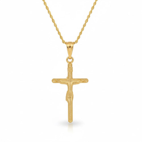 14k Gold Vermeil Chain and Cross Set