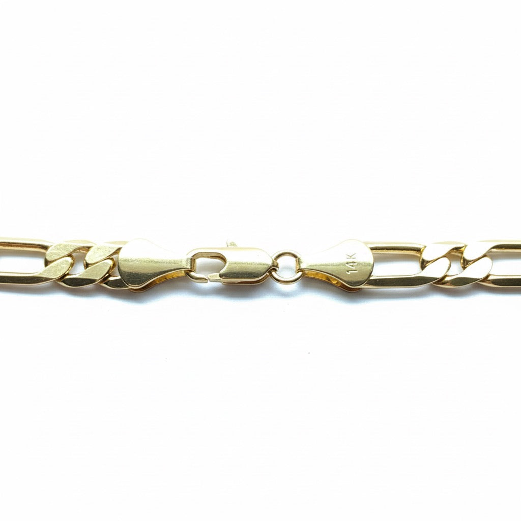 Gold Figaro Bracelet 8in 6mm