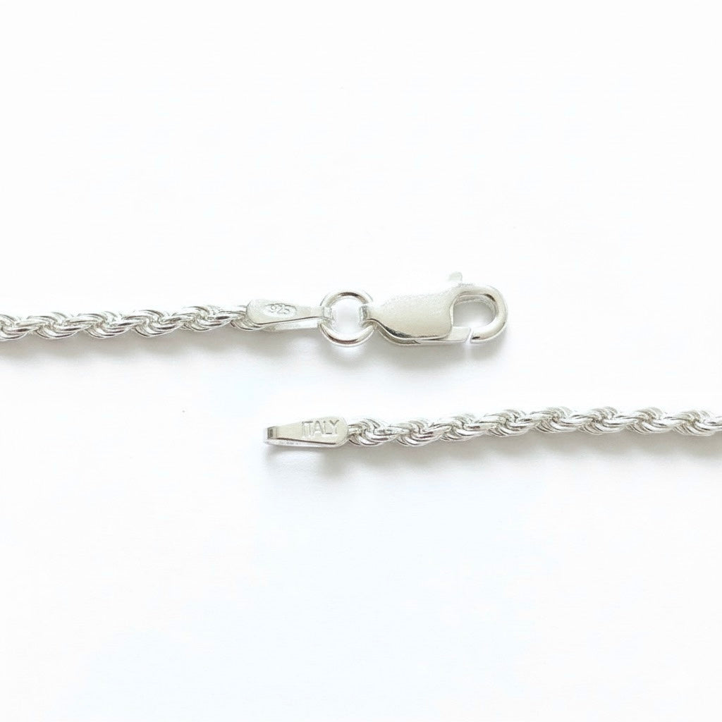 Solid Silver Rope Chain 16in 2mm