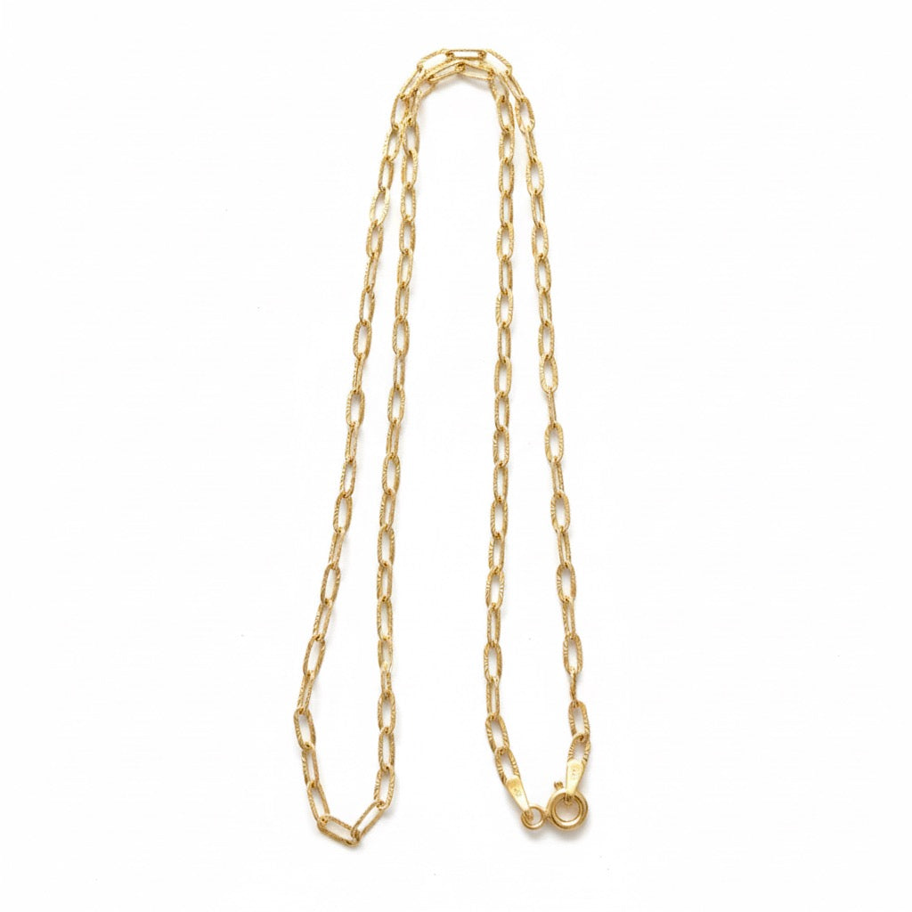 14 Karat Gold Vermeil Büroklammerkette 2,5 mm 16 Zoll