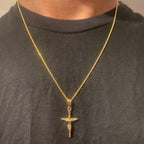 14k Gold Vermeil Chain and Cross Set