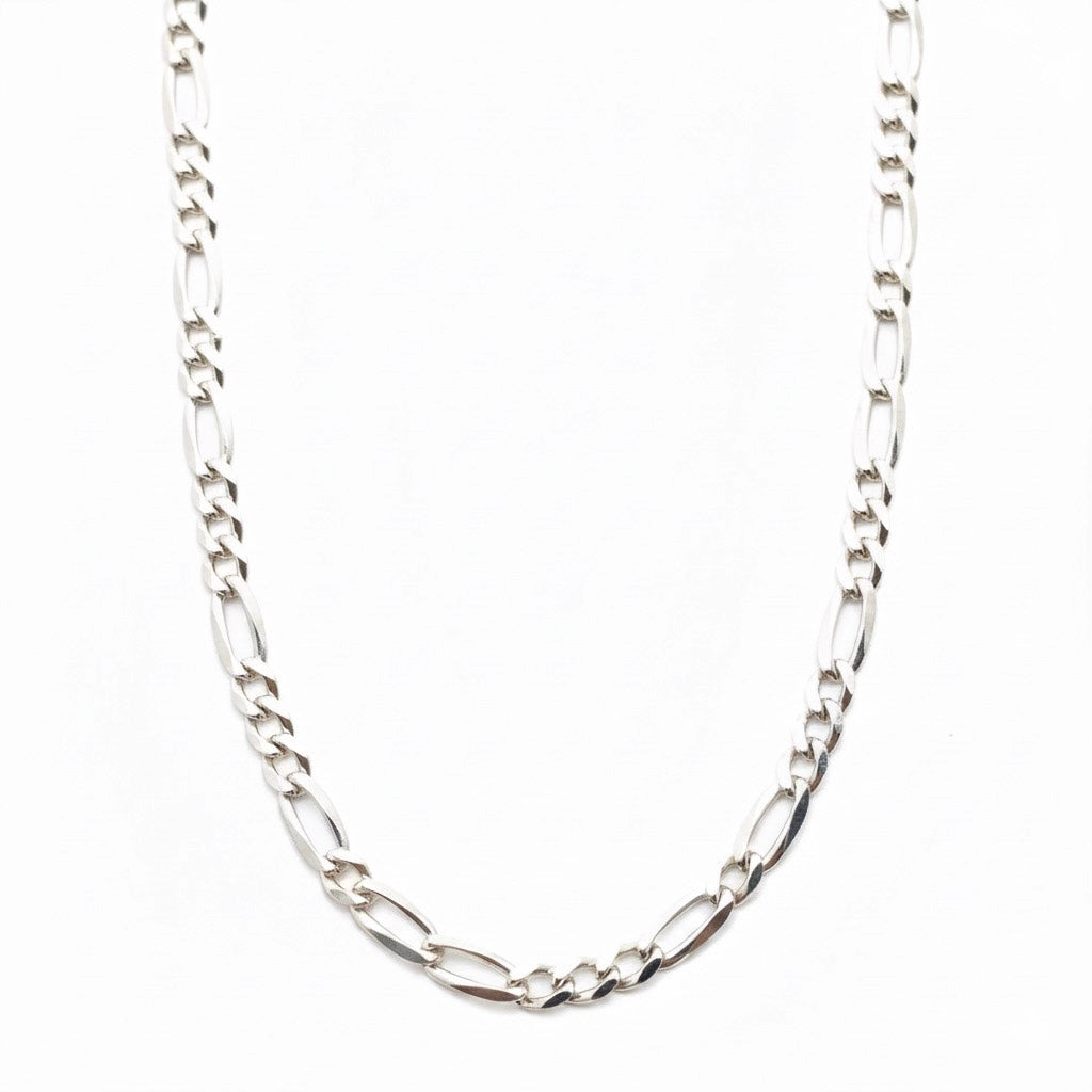 Figarokette aus massivem Silber, 18 Zoll, 3 mm