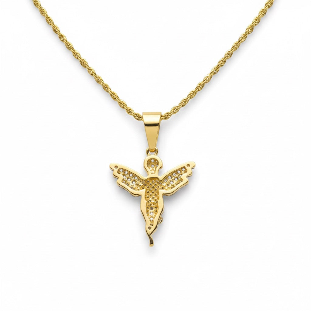 14k Gold Vermeil Chain and Mini Angel Set