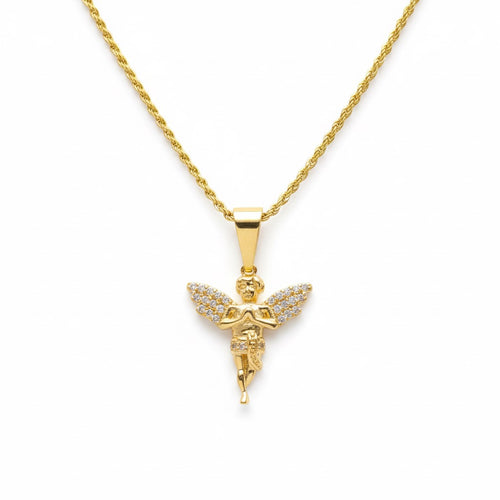 14k Gold Vermeil Chain and Mini Angel Set