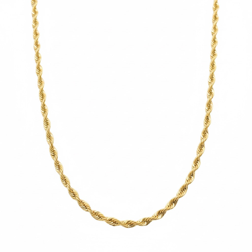 Solid Real 14k Gold Rope Chain 18in 2mm
