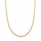 14k Gold Semi-Solid Rope Chain 18in 2mm