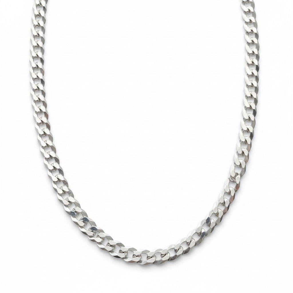 Solid Silver Cuban Link Chain 18in 4mm