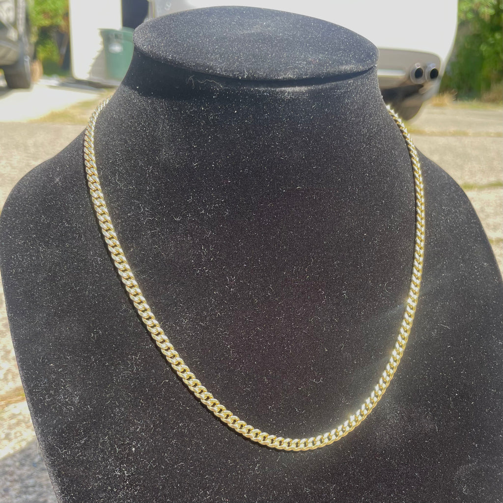 Solid Real 14k Gold Miami Cuban Link Chain 20in 4mm