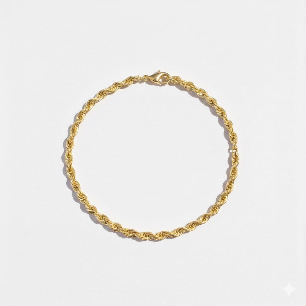 14k Gold Vermeil Rope Bracelet 3mm
