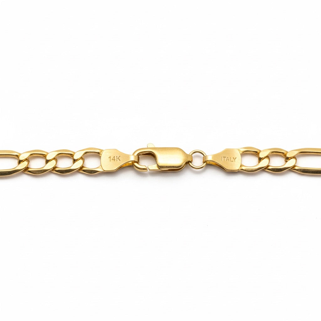 Solid Real 14k Gold Figaro Chain 20in 5mm
