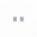 Real Solid 925 Silver Round CZ Earrings 5mm