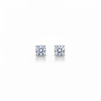 Real Solid 925 Silver Round CZ Earrings 5mm