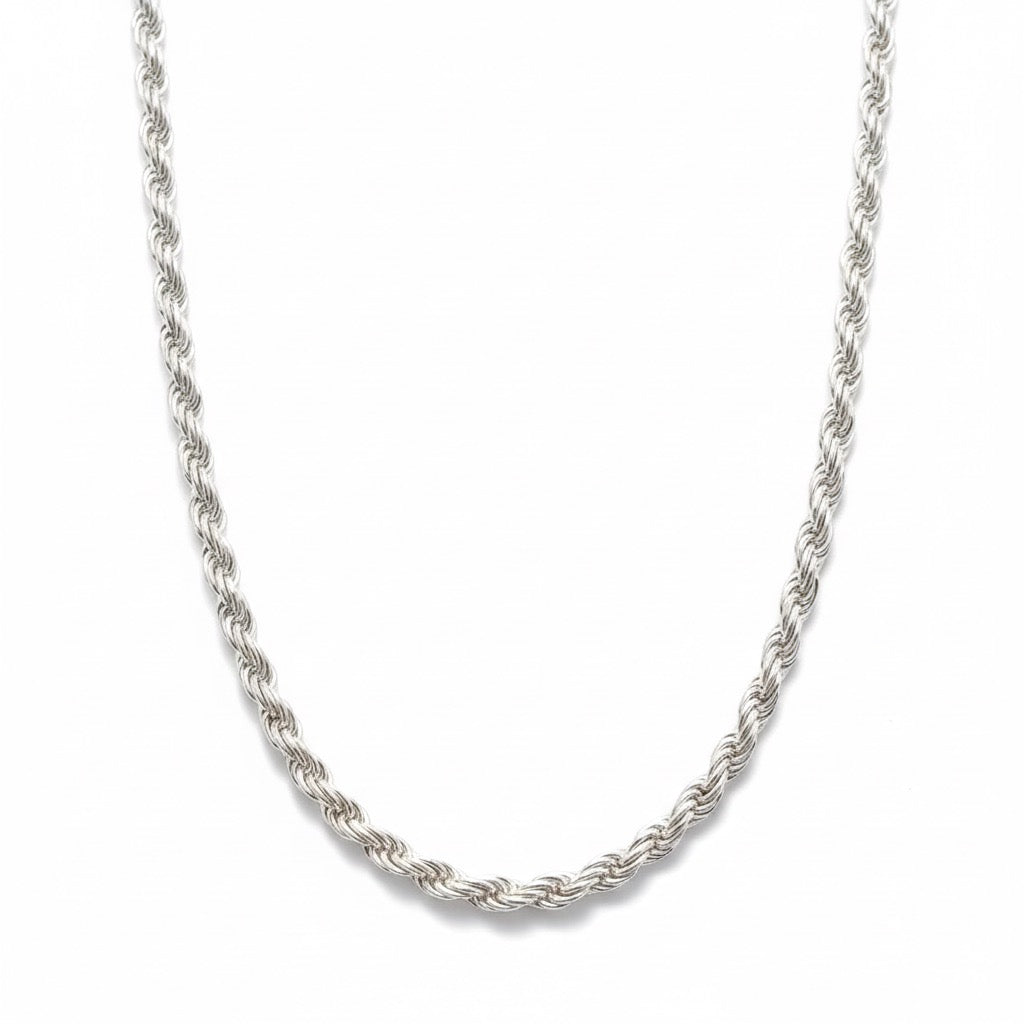 Solid Silver Rope Chain 18in 3mm