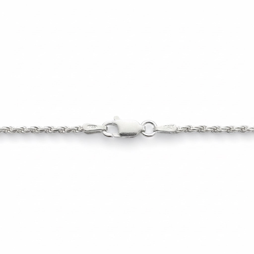 Solid Silver Rope Chain 16in 2mm