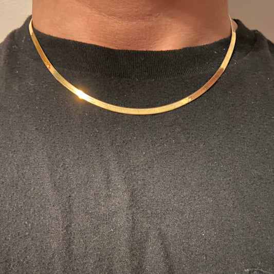 Solid Real 14k Gold Herringbone Chain 18in 3mm