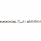 Real Solid 925 Silver Rope Bracelet 3mm 8in
