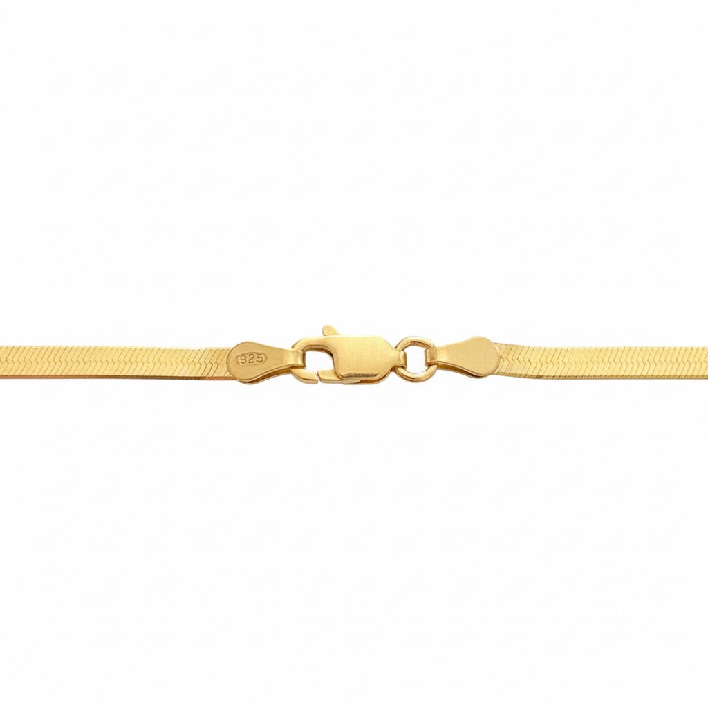 14k Gold Vermeil Herringbone Chain 18in 3mm