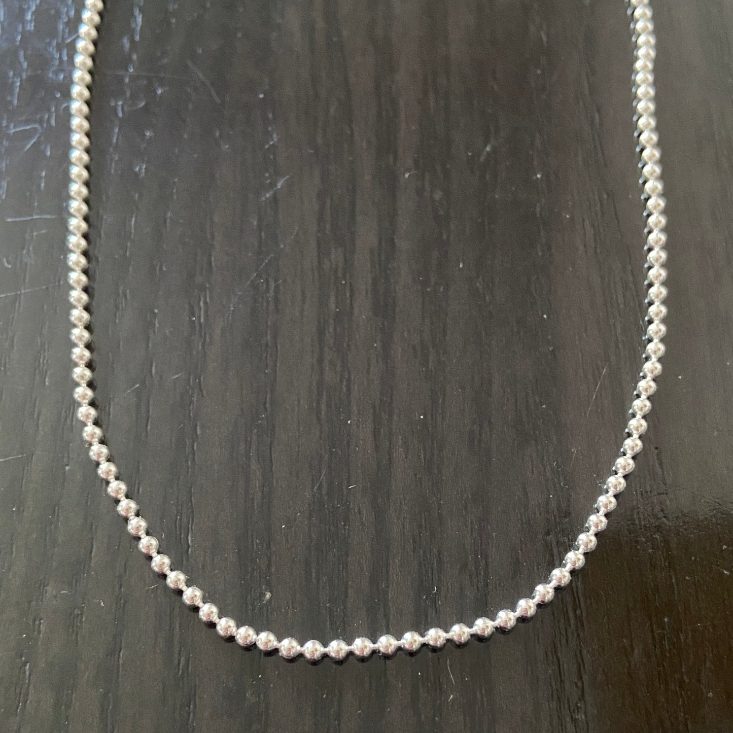 Solid Silver Bead Chain 18in 2mm - Prestige Jewelry