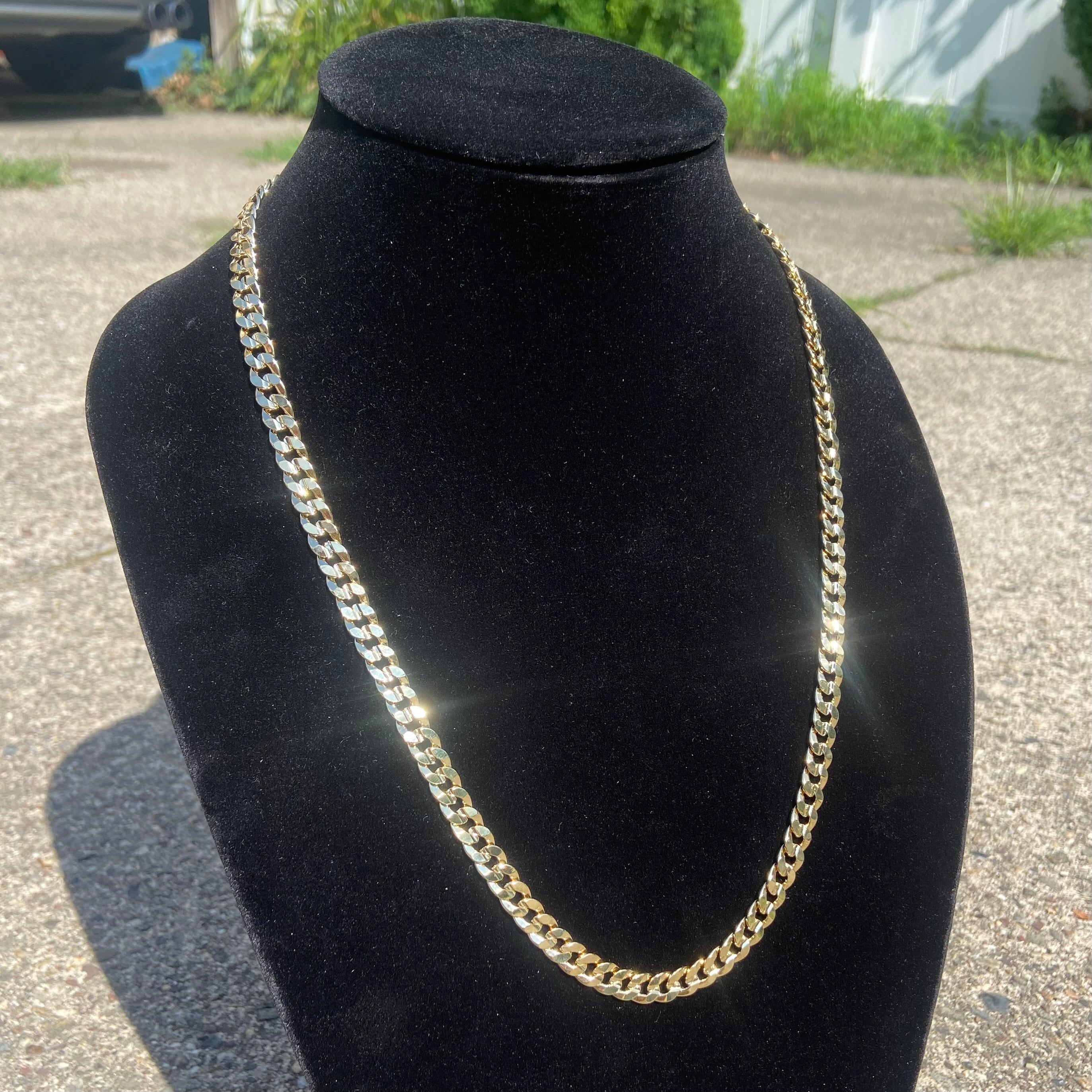 Gold Cuban Chain 24in 7mm
