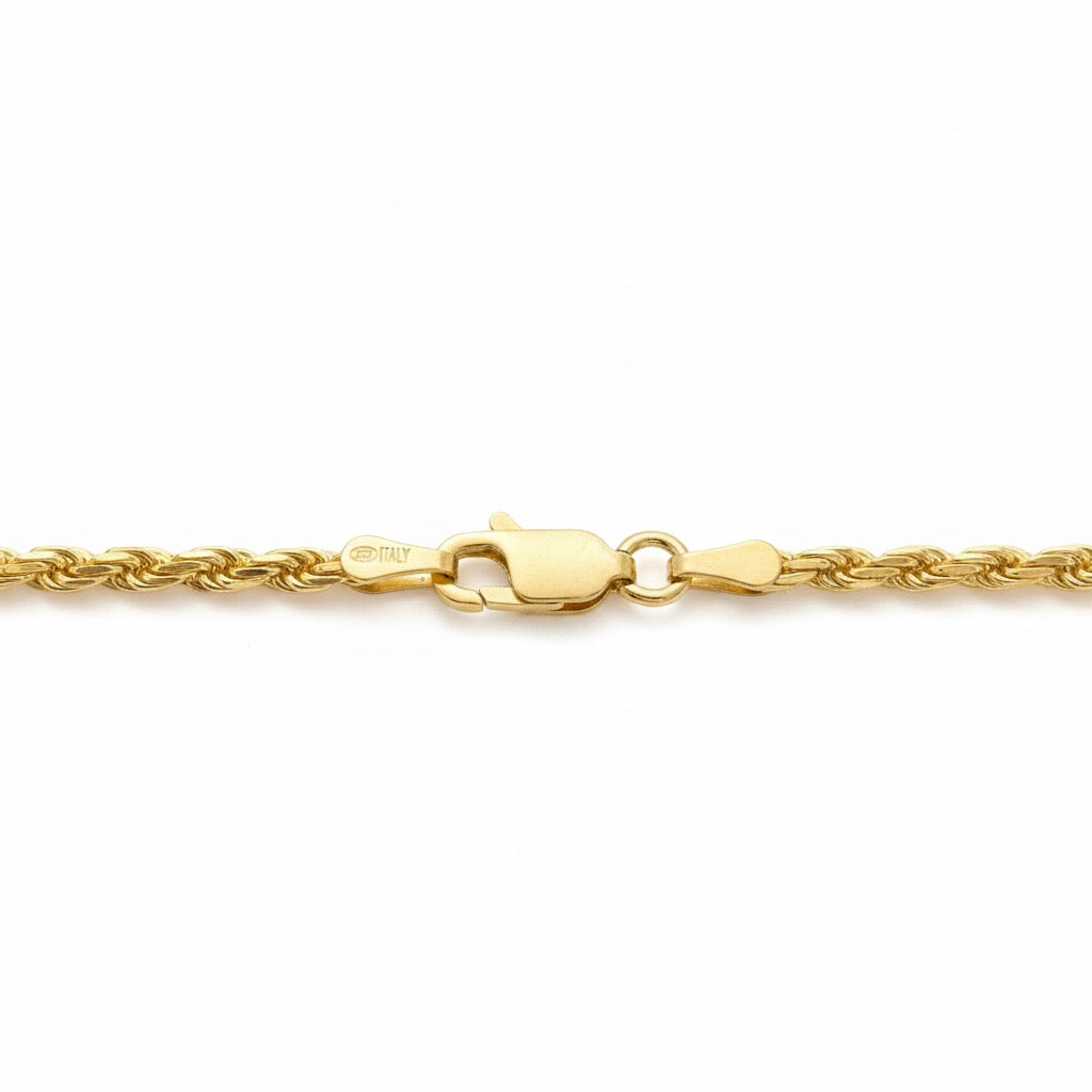 14k Gold Vermeil Rope Bracelet 3mm