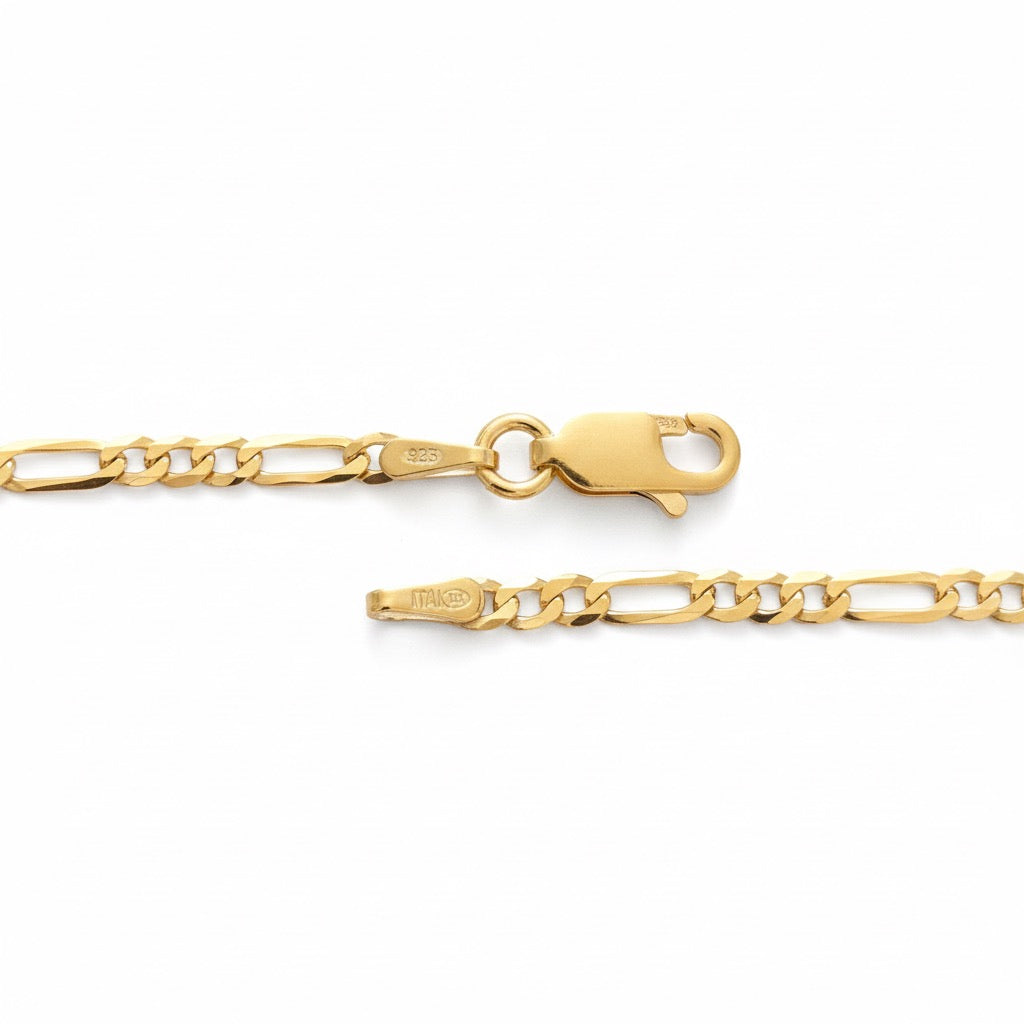 14k Gold Vermeil Figaro Chain 18in 2mm