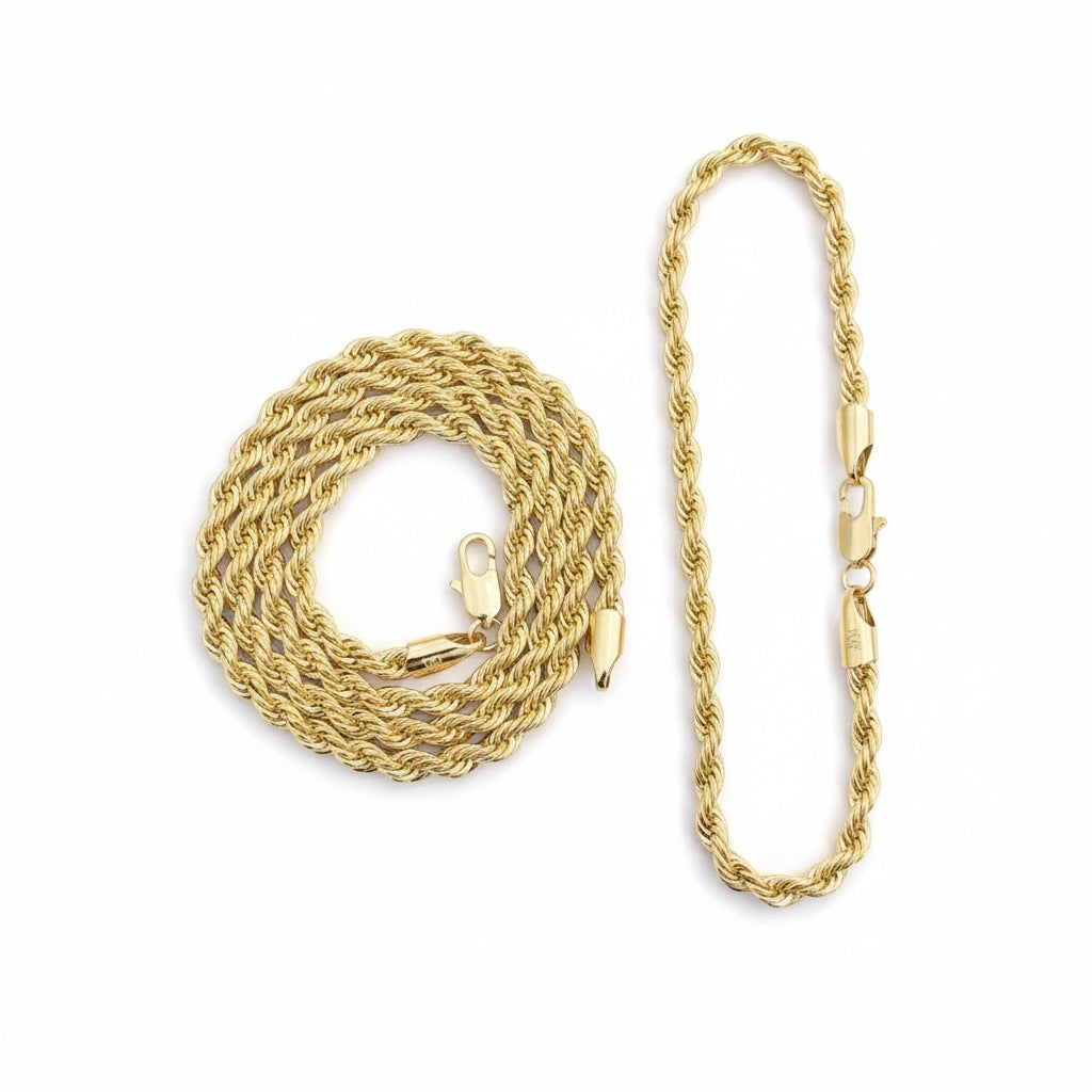 14 Karat Gold mehrlagiges Seilset