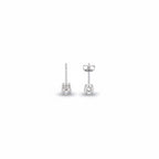 Real Solid 925 Silver Round CZ Studs 4mm