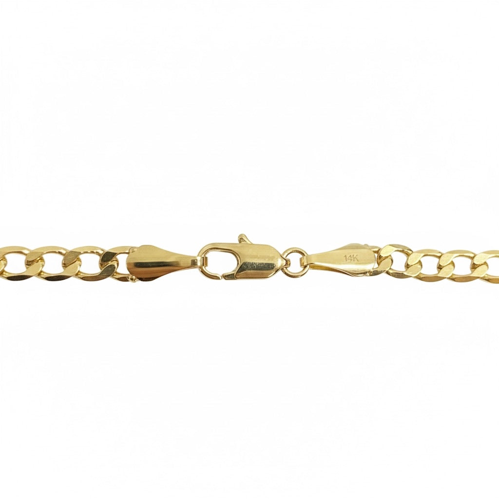Solid Real 14k Gold Cuban Link Chain 20in 4mm