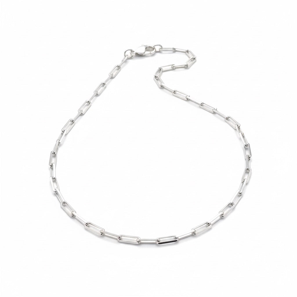 Solid Silver Paperclip Chain 3mm