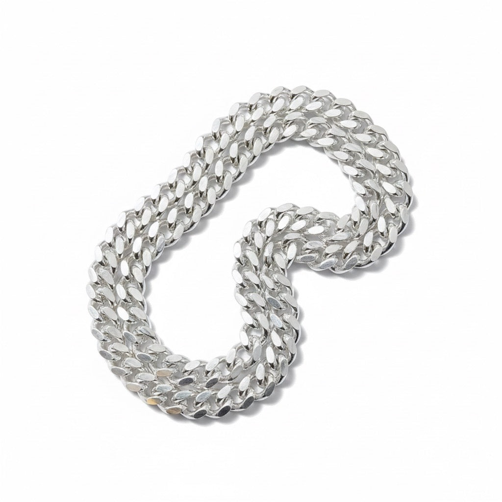 Solid Silver Miami Cuban Link Chain 20in 6mm