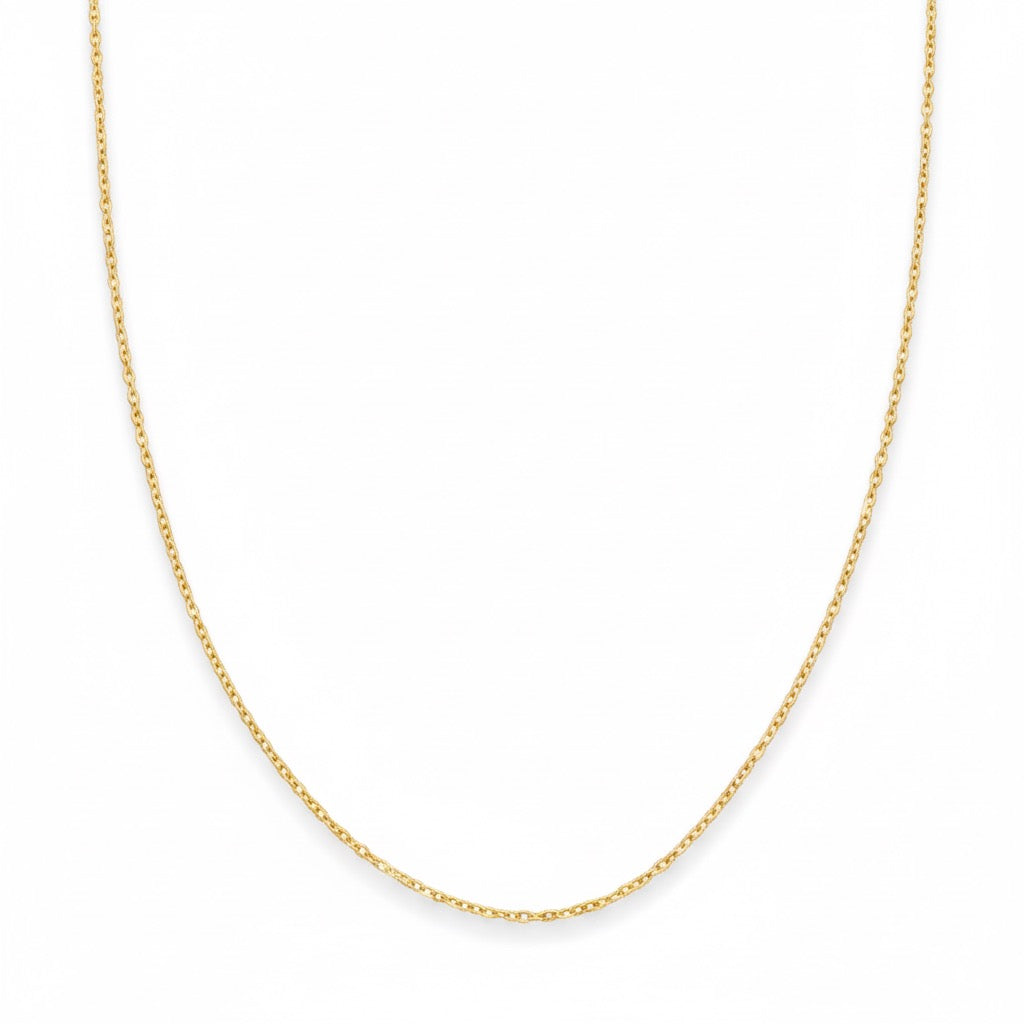 Solid Real 14k Gold Cable Chain 18in 1mm