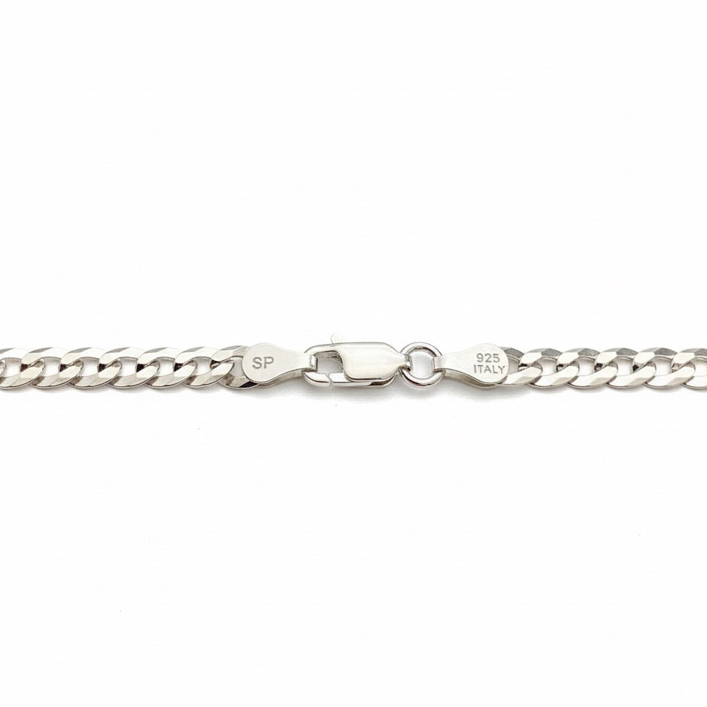 Solid Silver Cuban Link Chain 16in 3mm