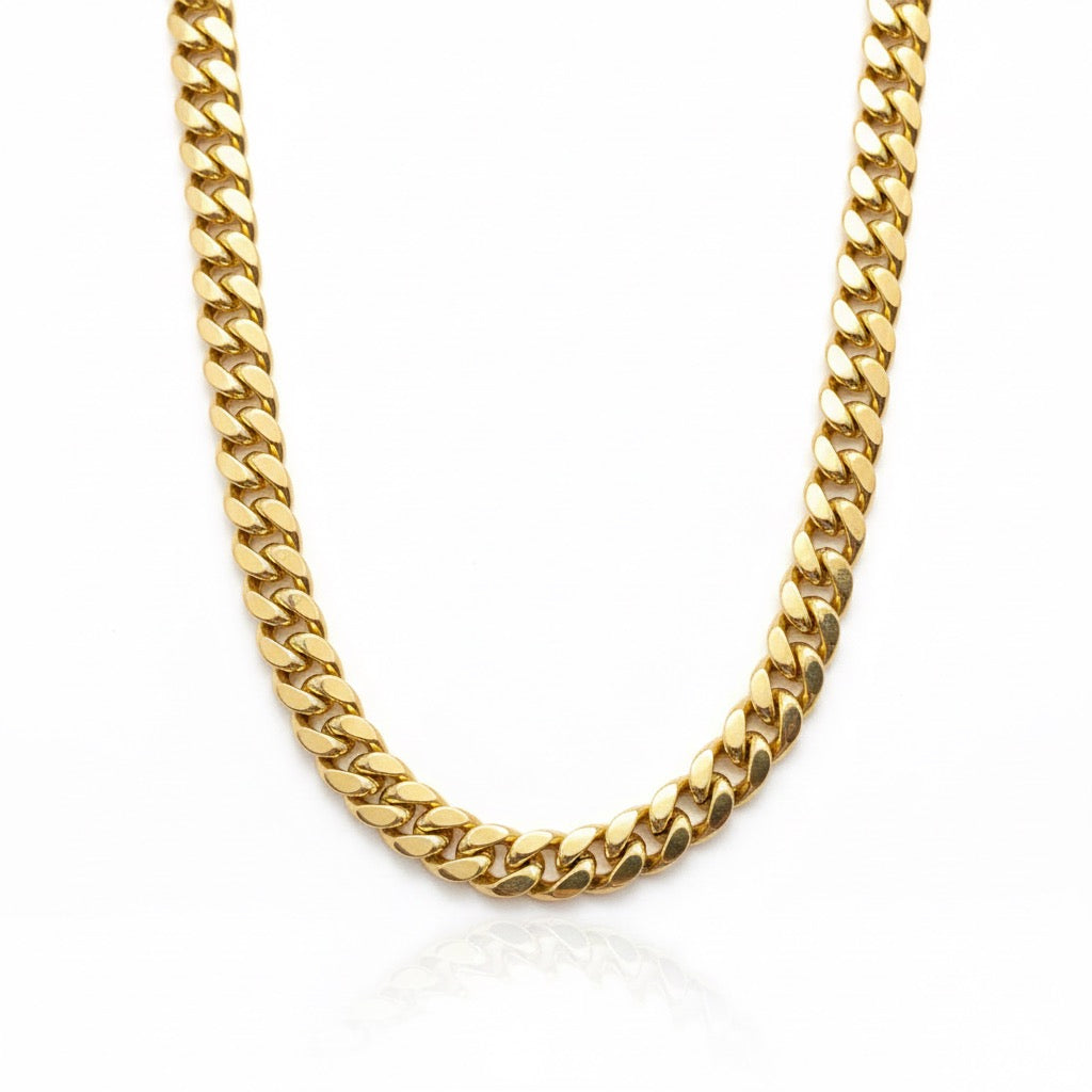 Solid Real 14k Gold Miami Cuban Link Chain 20in 4mm