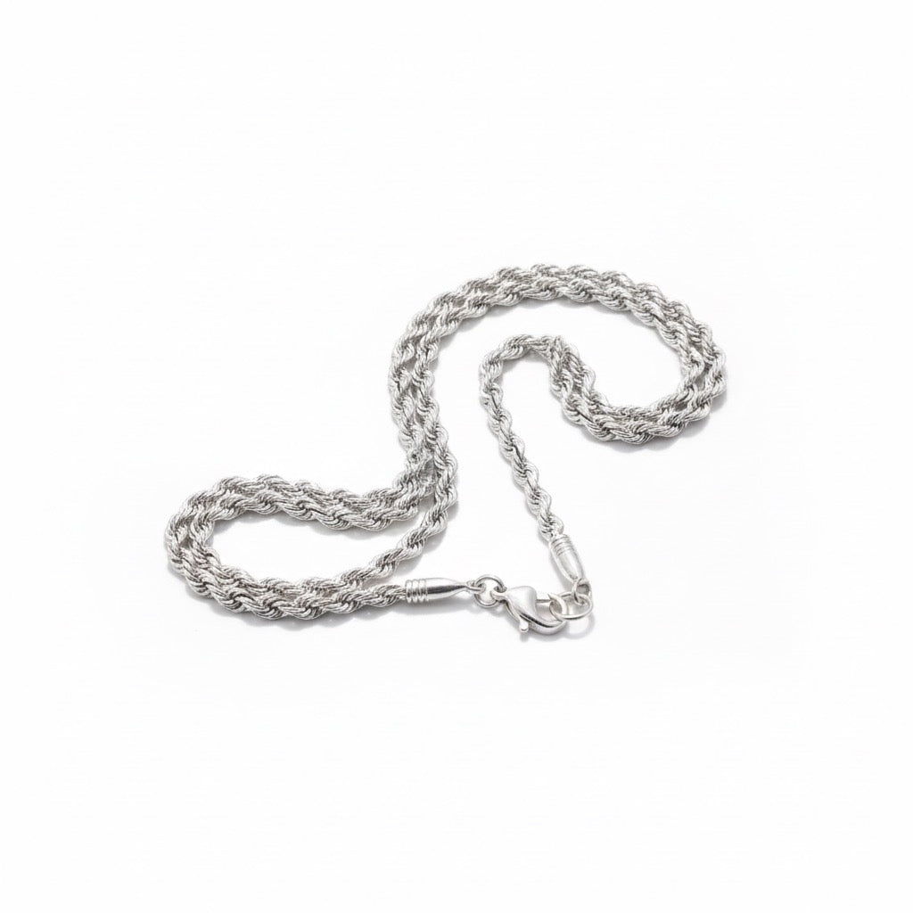 Solid Real 14k White Gold Rope Chain 18in 2mm