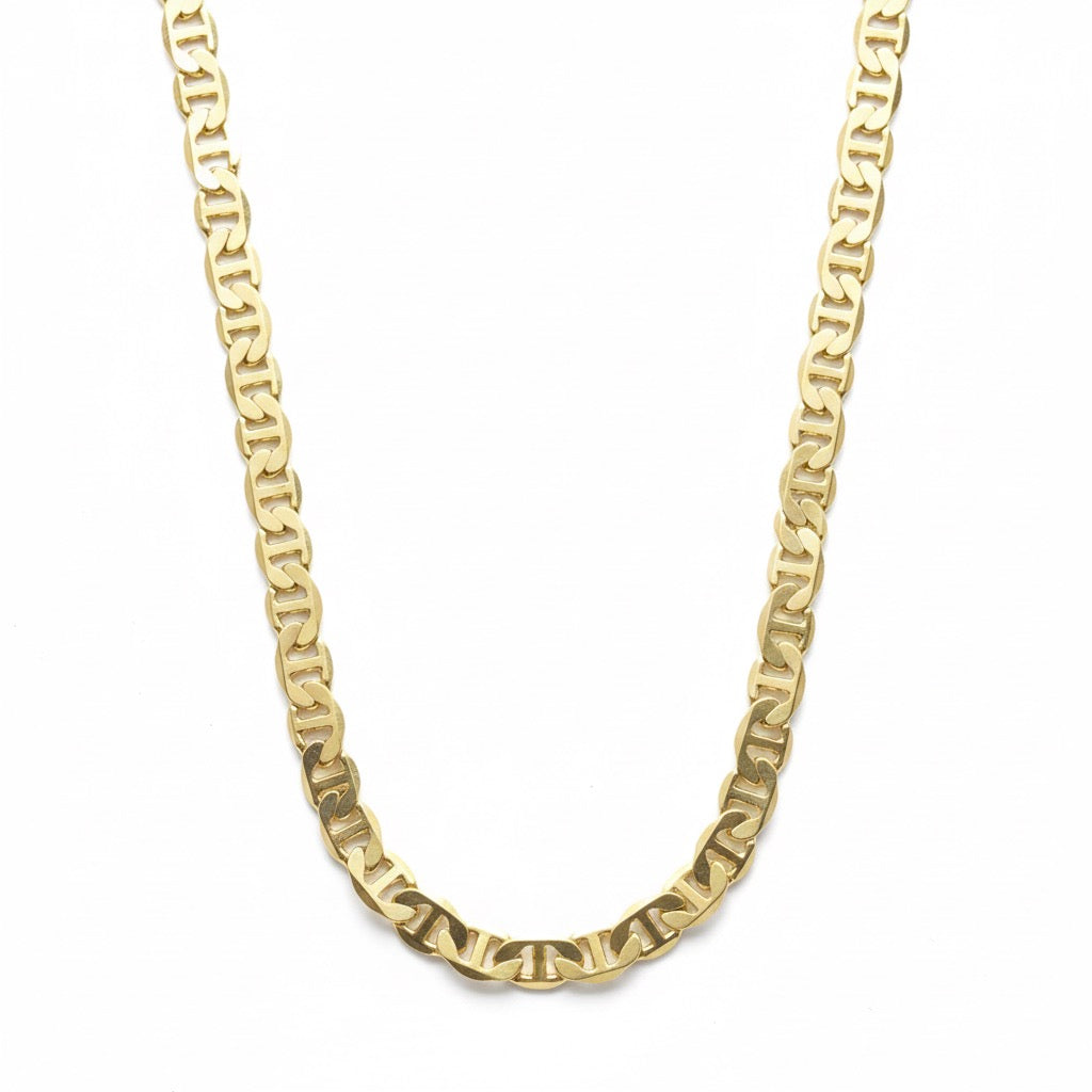 Mehrlagige Mariner-Gliederkette aus 14 Karat Gold, 20 Zoll, 6 mm