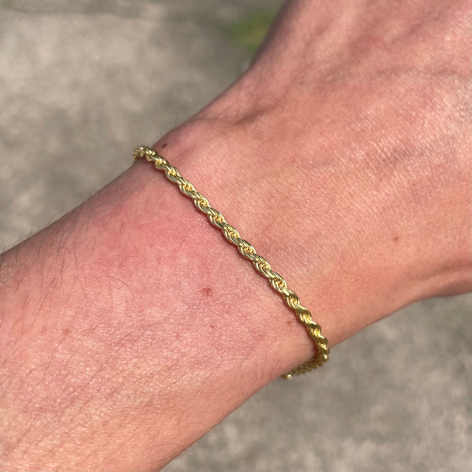 14k Gold Vermeil Rope Bracelet 3mm